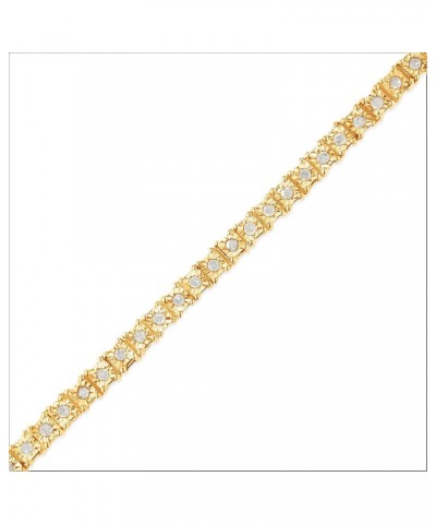 Sterling Silver 1.0 Cttw Diamond Square Frame Miracle-Set Tennis Bracelet (I-J, I3) - Choice of Metal Color and Size Yellow 8...