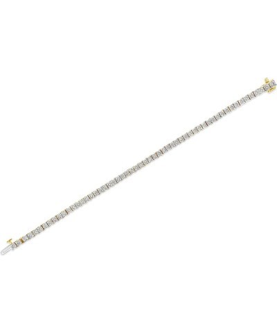 Sterling Silver 1.0 Cttw Diamond Square Frame Miracle-Set Tennis Bracelet (I-J, I3) - Choice of Metal Color and Size Yellow 8...