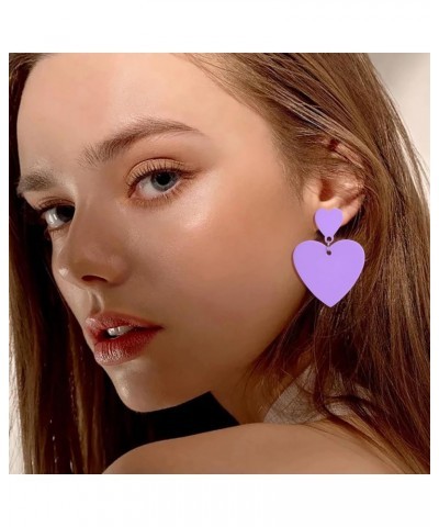 Heart Dangle Earrings for Women Heart Earrings Black Purple Red Heart Drop Earrings Iridescence Love Heart Earrings Heart Jew...