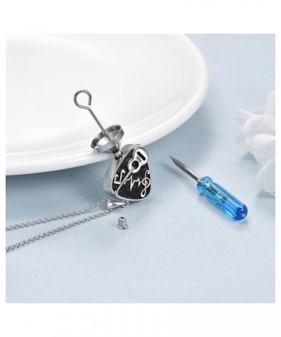 Urn Necklaces for Ashes Sterling Silver Cremation Urn Necklaces Memorial Keepsake With Filling Tool Guitar Pick A $19.20 Neck...