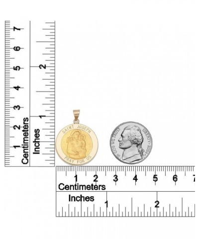 14k Yellow Gold and White Gold Polished Saint Joseph Round Pendant Medals $145.80 Necklaces