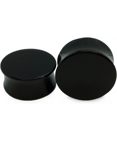 Pair 1-9/16" (40MM) BLACK ACRYLIC PLUGS Double Flare Gauges Solid Saddle Thin Ear Flesh Tunnels (2pcs) $9.33 Body Jewelry