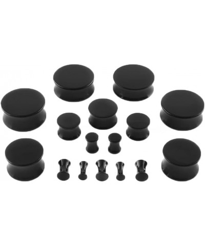 Pair 1-9/16" (40MM) BLACK ACRYLIC PLUGS Double Flare Gauges Solid Saddle Thin Ear Flesh Tunnels (2pcs) $9.33 Body Jewelry