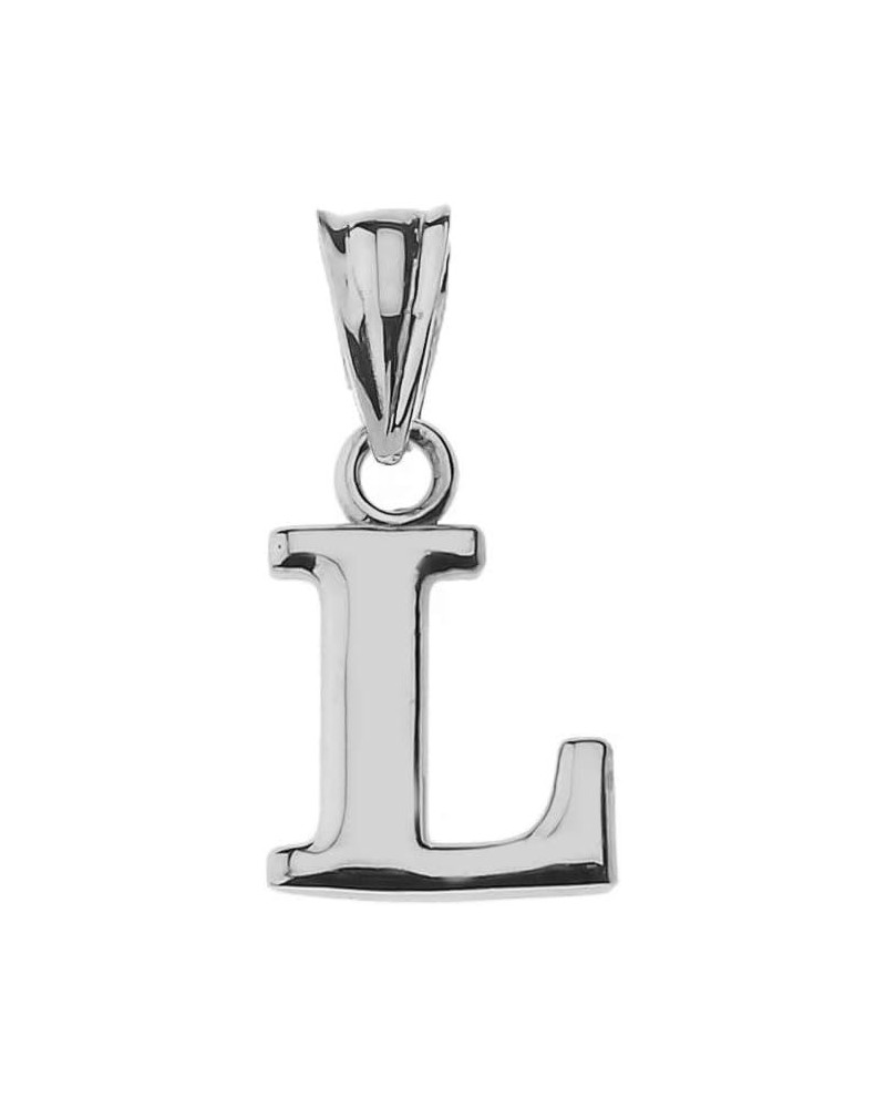 10K White Gold Fine Mini Dangling Initial A-Z Charm 1/2" Pendant - Choice of Initial Letter L $44.99 Pendants