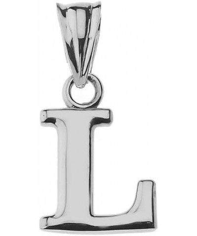 10K White Gold Fine Mini Dangling Initial A-Z Charm 1/2" Pendant - Choice of Initial Letter L $44.99 Pendants