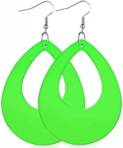 80s Neon Earrings Halloween Elliptic Droplets Earrings Retro Acrylic Earrings Women Jewelry 80's Party Green $5.29 Earrings