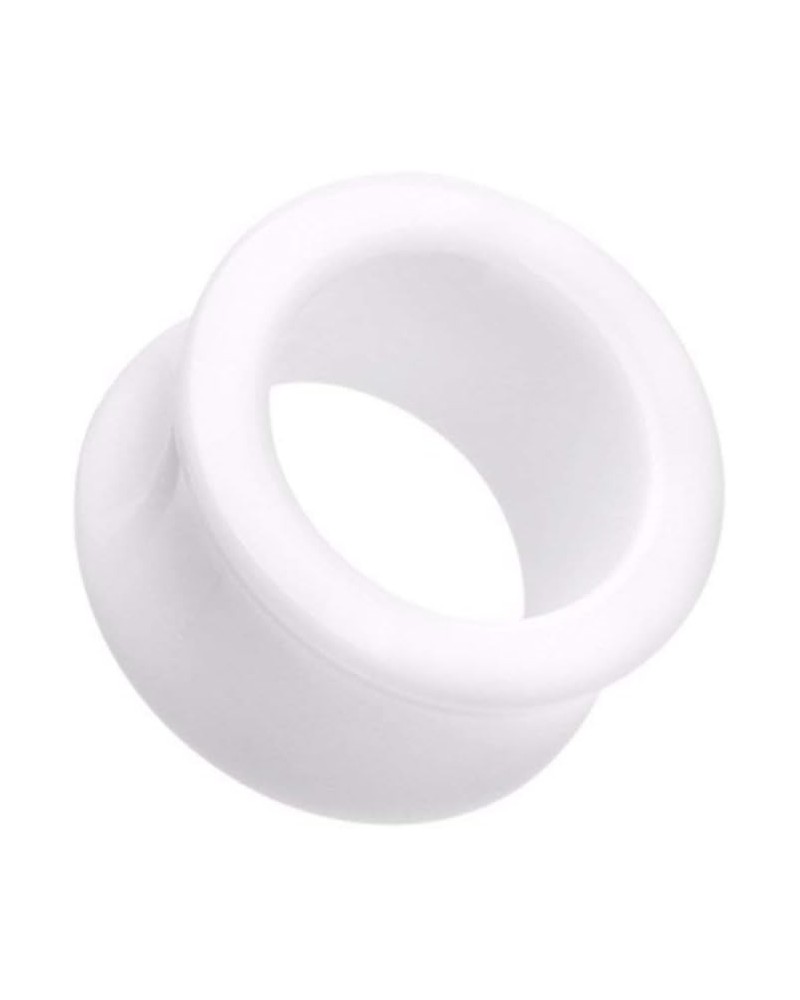 Basic Acrylic Double Flared Ear Gauge Tunnel Plug 10 GA (2.4mm), White $11.20 Body Jewelry