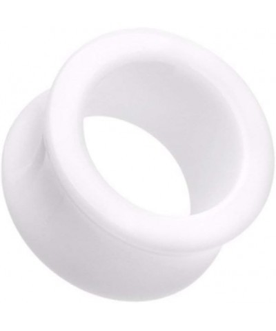 Basic Acrylic Double Flared Ear Gauge Tunnel Plug 10 GA (2.4mm), White $11.20 Body Jewelry