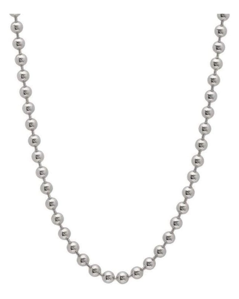 Authentic Sterling Silver Cute Dainty 1mm 2mm 3mm 4mm Beaded Ball Chain Necklace Tarnish Resistant Hypoallergenic Nickel Free...