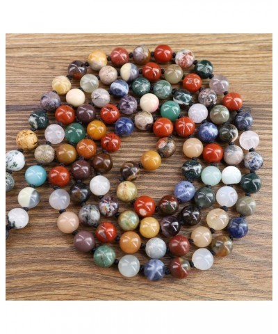 Hand Knotted Tassel 108 Beads Stone Mala Necklace Multi-Color Stone $22.26 Necklaces