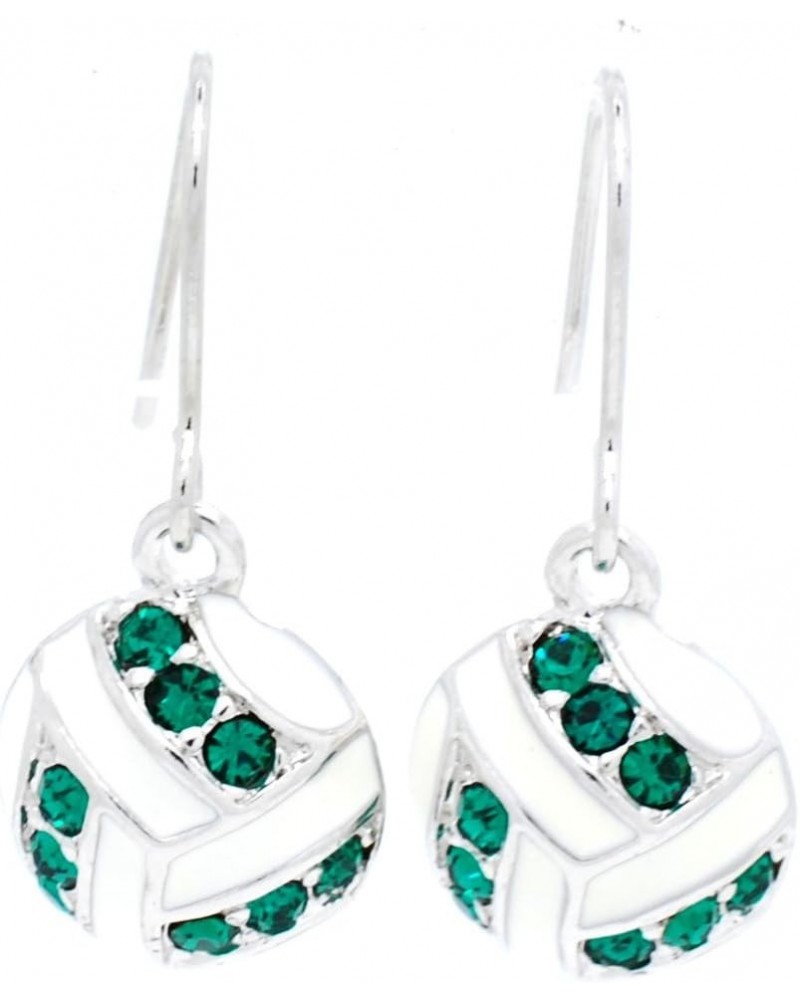 Volleyball Earrings with Crystals and Enamel Green $8.61 Earrings