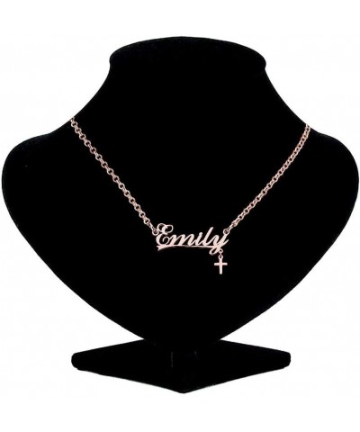 Stainless Steel Chain Rose Gold Pendant Customized Plate Personalized Name Necklace Emily $22.61 Necklaces