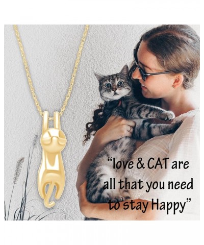 925 Sterling Silver Cat Necklaces Cat Jewelry for Women Gifts for Cat Lovers Gift For Her Cat Pendant Collarbone Necklace Fly...