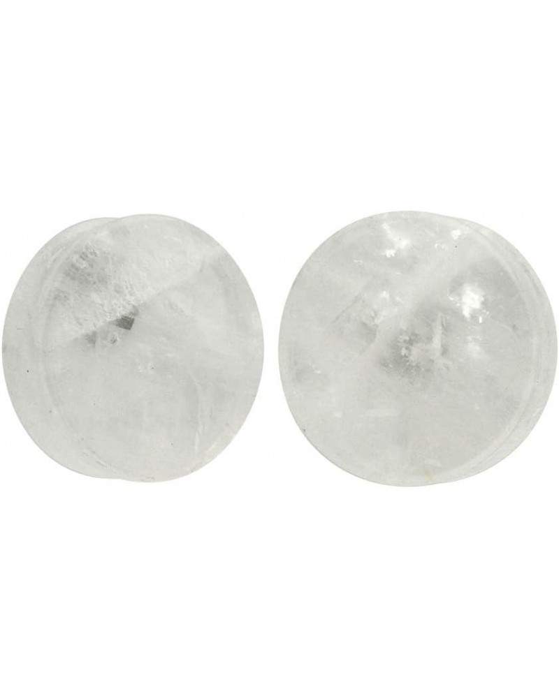 Pair of Cloudy Quartz Stone Double Flare Plugs (STN-649) 2g (6mm) $10.79 Body Jewelry