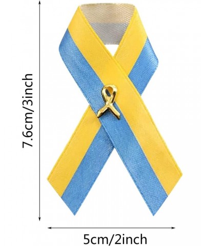 Flower Brooch for Women Satin Ukraine Awareness Ribbon Pins Brooch Ukrainian Pin Satin Blue Yellow Ribbon Shaped Pin Ukraine ...