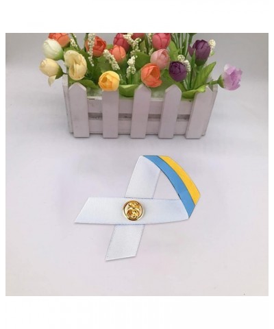 Flower Brooch for Women Satin Ukraine Awareness Ribbon Pins Brooch Ukrainian Pin Satin Blue Yellow Ribbon Shaped Pin Ukraine ...