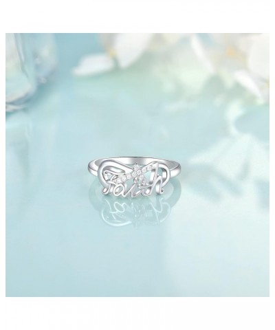 Faith Infinity Ring Cross Women Rings Hope Believe Ring Religious Jewelry $20.16 Rings