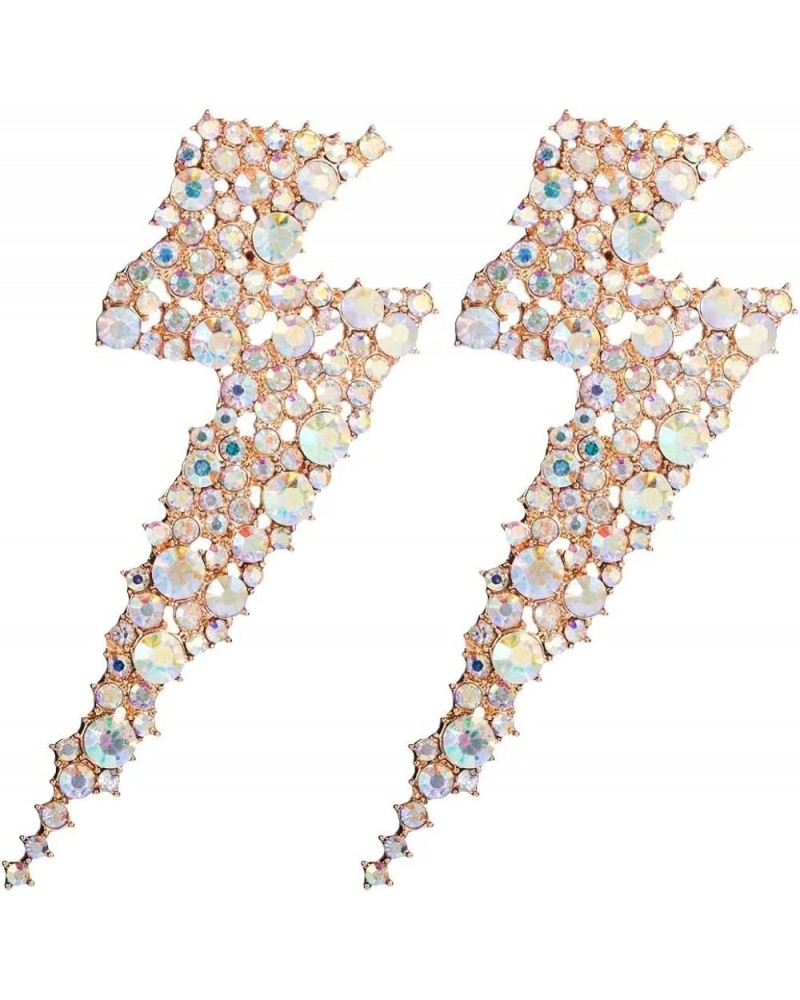 Womens Crystal Lightning Earrings Lightning Bolt Earrings Sparkle Rhinestone Drop Earrings Holiday Party Gifts Multicolor gol...