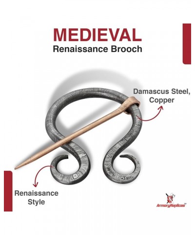 Armory Replicas™ - Hand Forged Renaissance Brooch - Medieval Iron Functional Handmade Elegant Cloak Pin Cosplay Costume Dress...