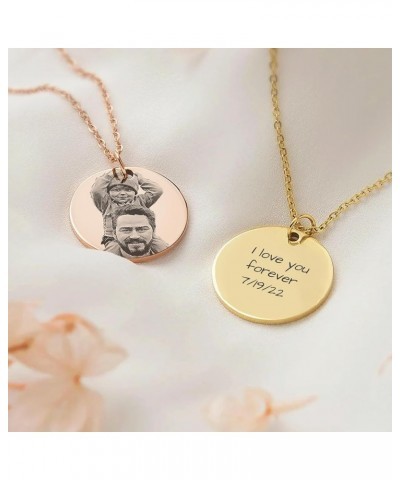 Picture Necklace Personalized Photo 18K Gold Plated customized necklace Engraved Photo Necklace Memorial Pendant Customized G...