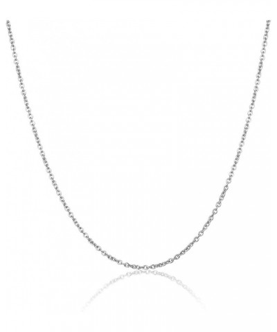 Women Cable Chain Link Chain Necklace Stainless Steel Silver Chain Necklace Width: 3MM Length: 50CM $8.24 Necklaces