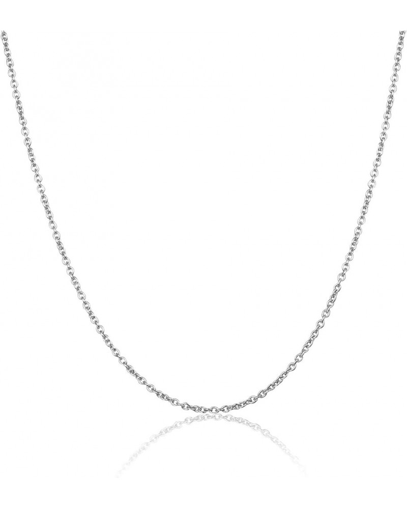 Women Cable Chain Link Chain Necklace Stainless Steel Silver Chain Necklace Width: 3MM Length: 50CM $8.24 Necklaces