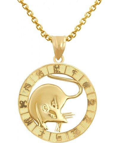 10K Yellow Gold Chinese Zodiac Pendant Necklace Rat 20.0 Inches $105.59 Necklaces