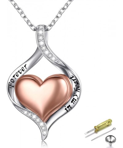 S925 Sterling Silver Heart Urn Memorial Ashes Keepsake Exquisite Cremation Pendant Necklace Ring Bracelet Heart Rose Gold $21...