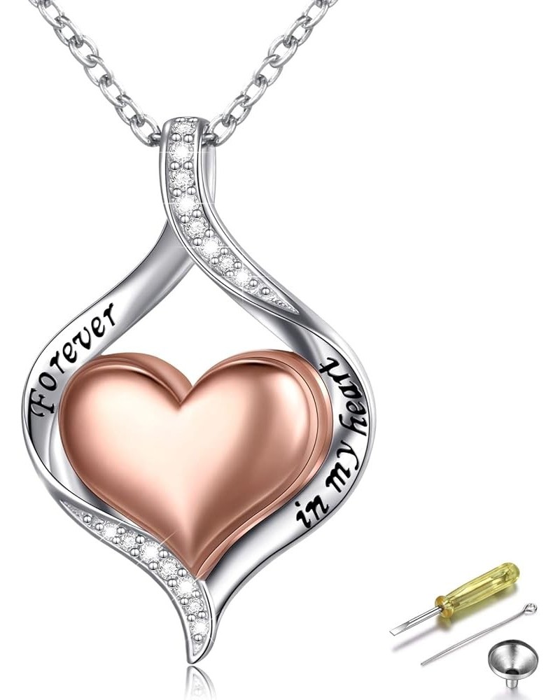 S925 Sterling Silver Heart Urn Memorial Ashes Keepsake Exquisite Cremation Pendant Necklace Ring Bracelet Heart Rose Gold $21...