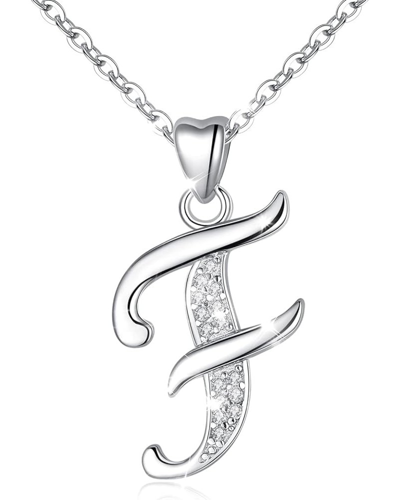 925 Sterling Silver Initial A-Z Necklaces for Women - 18 Inch Chain F $12.46 Necklaces