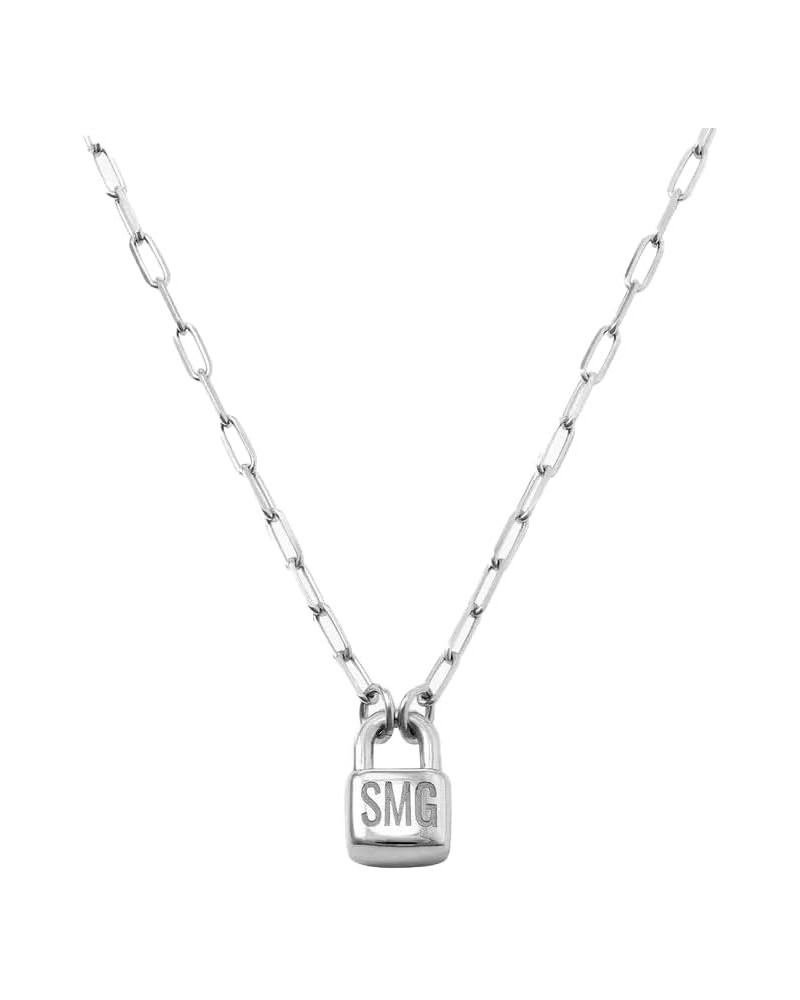 Oak&Luna - Personalized Initial Lock Necklace WTF: Sterling Silver 0.925 $40.38 Necklaces