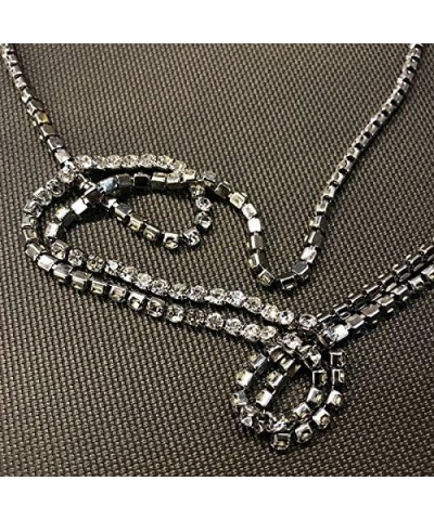 Rhinestone Choker Necklace Crystal Long Chain Necklace Multi-Layer Wide Collar Necklaces Y Necklace Sexy Body Jewelry for Wom...