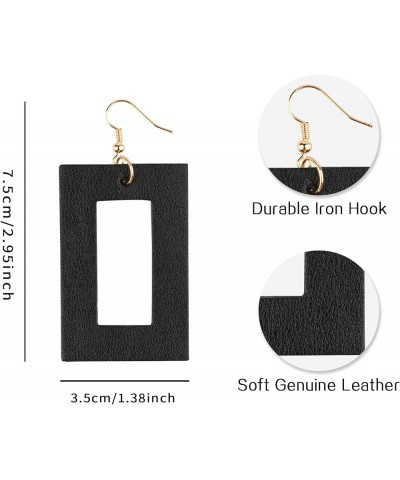 Leather Earrings for Women, Dangle Earrings Drop Lightweight Fashion for Girls, Gifts for Her 15-Black 1 $8.39 Earrings