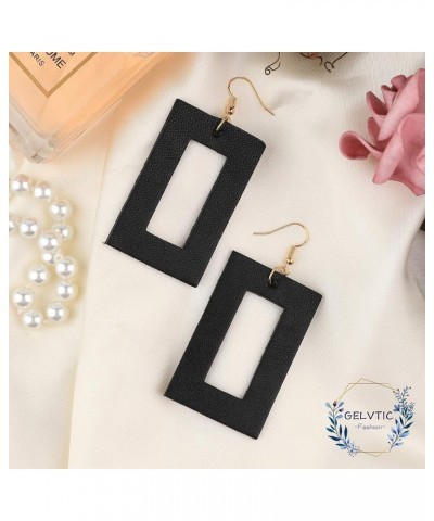 Leather Earrings for Women, Dangle Earrings Drop Lightweight Fashion for Girls, Gifts for Her 15-Black 1 $8.39 Earrings