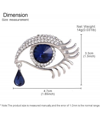 Personality Angel's Tears Rhinestone Diamond-studded Big Eyes Long Eyelashes Brooch Pin Covered Scarves Shawl Clip for Women ...