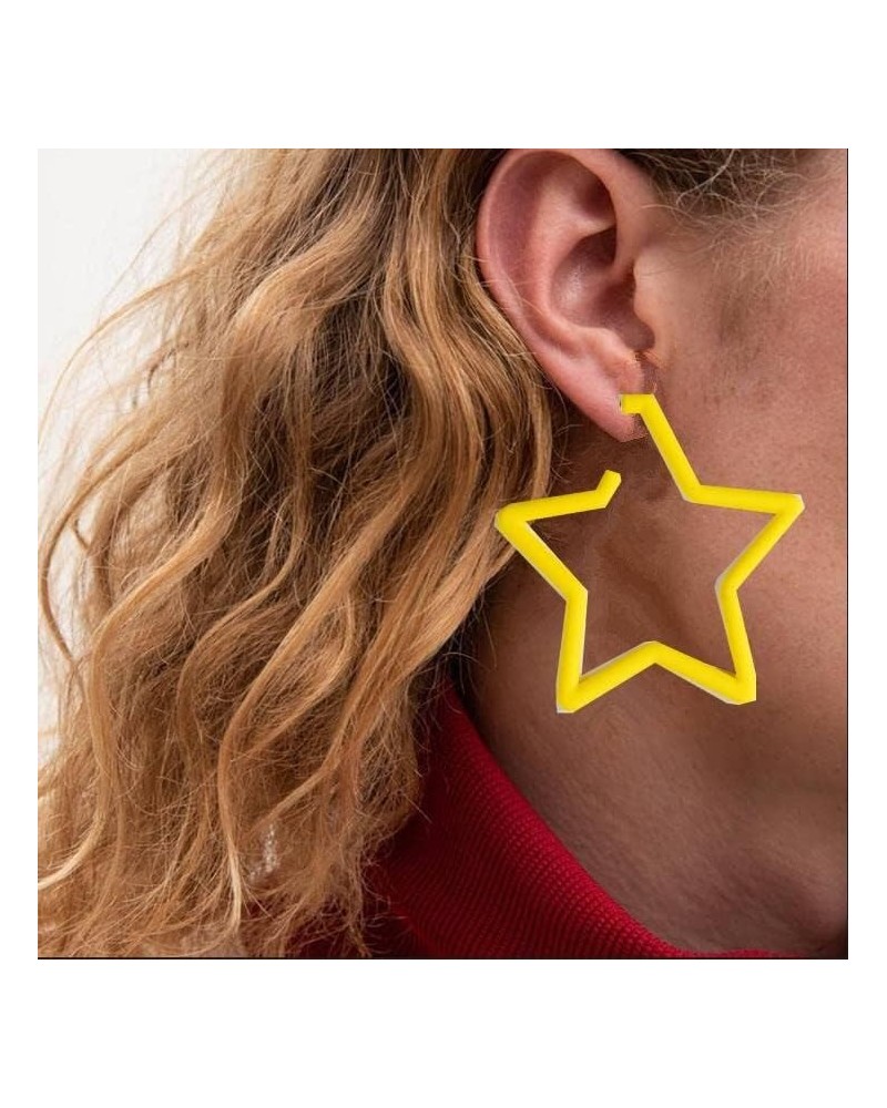 Star Hoop Earrings for Women Color Star Dangle Earrings Studs Earrings Statement Jewelry for Teens Girls Gift on Halloween Ch...