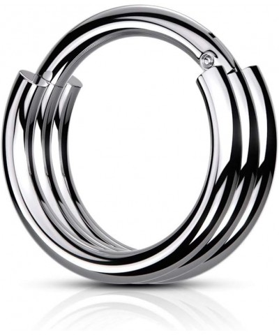 16GA 316L Stainless Steel Triple Layered Hoops Hinged Segment Ring 8mm (5/16") Diameter Silver Tone $8.88 Body Jewelry