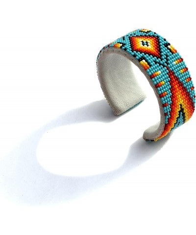 Beaded Hatband With Cuff Bracelet Native American Style Southwestern Cowboy Rode Handmade Head/Hat Band Collection Sky Blue $...