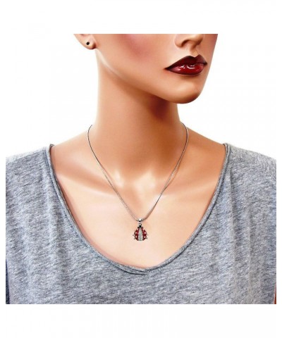 Adorable Little Ladybug Pendant and Necklace on 21" Chain Enamel and Crystals Gift Boxed Fashion Jewelry $9.51 Necklaces