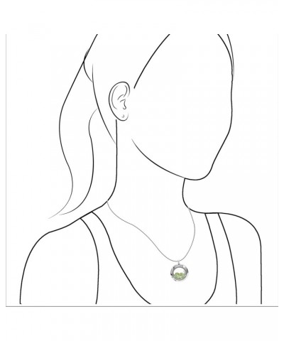 Gemstone Window Pendant in Stainless Steel Peridot $41.16 Pendants