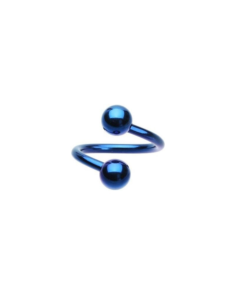 Basic Twist Spiral Body Jewlery Ring 316L Surgical Steel 16g 8mm Blue $9.35 Body Jewelry