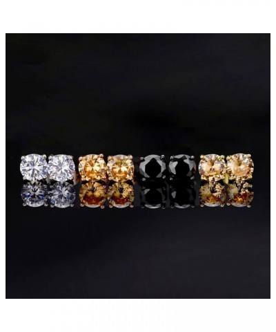 Pack of Screw Back Earrings Rainbow Cubic Zirconia for Women Men Hypoallergenic Square Round CZ-4 $12.53 Body Jewelry