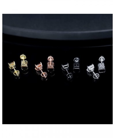 Pack of Screw Back Earrings Rainbow Cubic Zirconia for Women Men Hypoallergenic Square Round CZ-4 $12.53 Body Jewelry