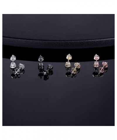 Pack of Screw Back Earrings Rainbow Cubic Zirconia for Women Men Hypoallergenic Square Round CZ-4 $12.53 Body Jewelry