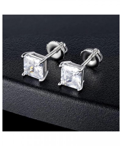 Pack of Screw Back Earrings Rainbow Cubic Zirconia for Women Men Hypoallergenic Square Round CZ-4 $12.53 Body Jewelry