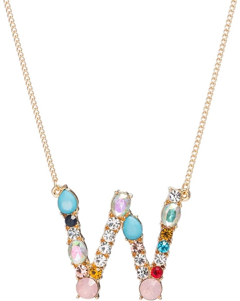 Necklace Chain for Women Girls, A-Z Capital Letter Pendant Colorful Rhinestone Inlaid Women Necklace Jewelry Pendant Necklace...