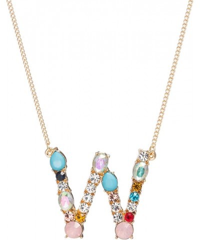 Necklace Chain for Women Girls, A-Z Capital Letter Pendant Colorful Rhinestone Inlaid Women Necklace Jewelry Pendant Necklace...