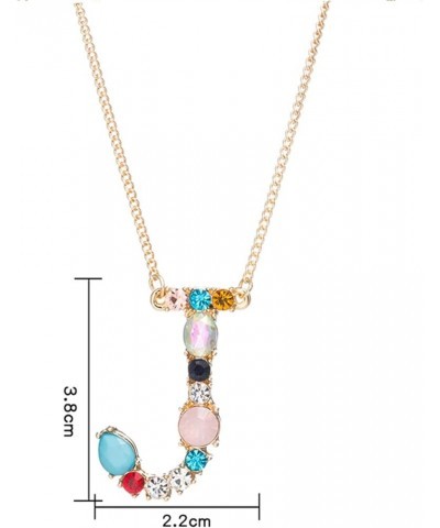 Necklace Chain for Women Girls, A-Z Capital Letter Pendant Colorful Rhinestone Inlaid Women Necklace Jewelry Pendant Necklace...