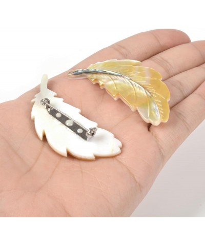 Abalone shells Brooch Pin for Women Girls Fashion Cute Animal Pins Cute Jewelry Unisex Gift Yellow Leaf $10.79 Brooches & Pins