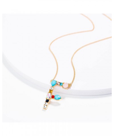 Necklace Chain for Women Girls, A-Z Capital Letter Pendant Colorful Rhinestone Inlaid Women Necklace Jewelry Pendant Necklace...